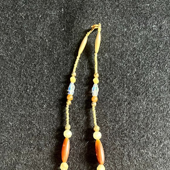 Distinctive Beaded Necklace with Bear Totem Fetish and Painted Pendant - Picture 2 of 8